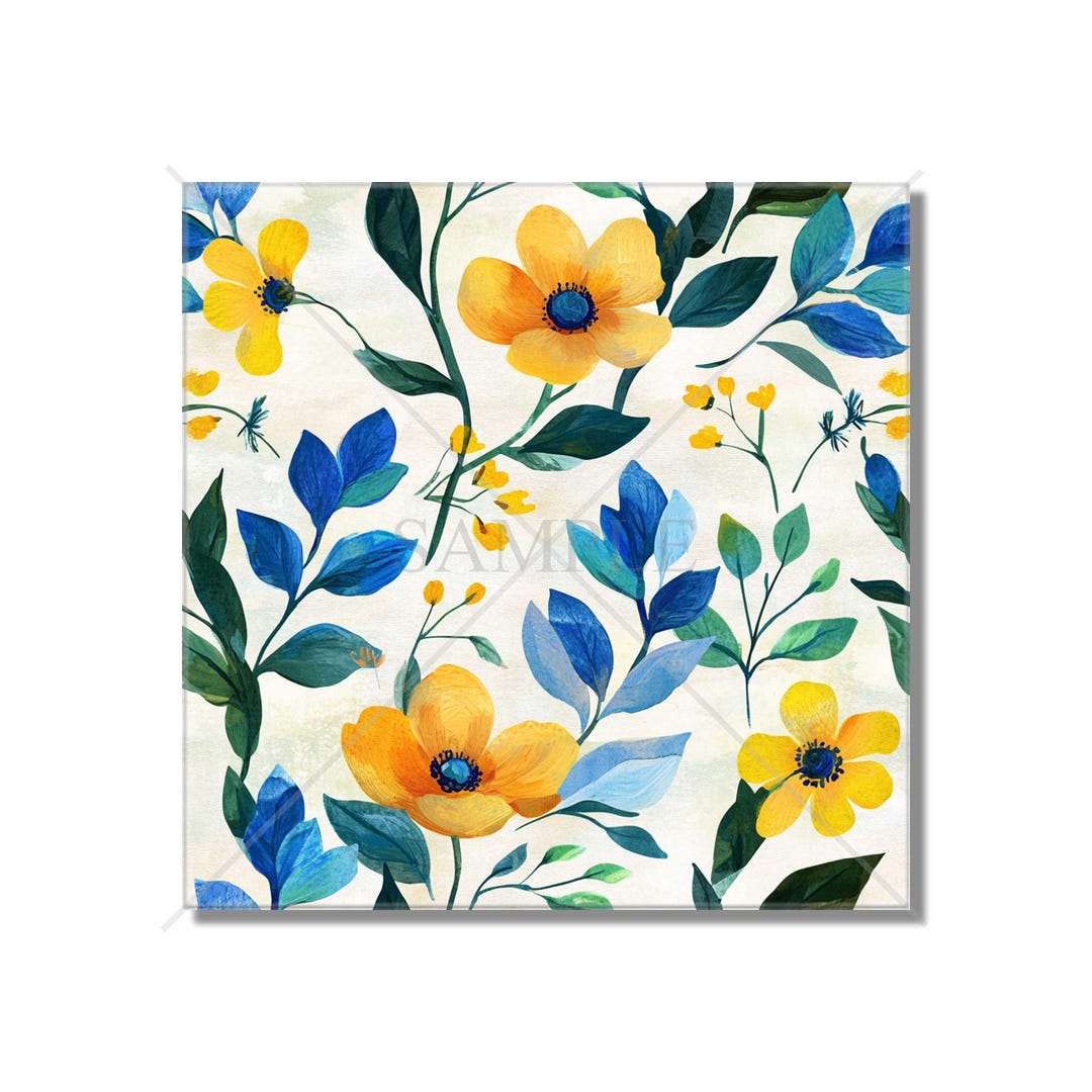 Floral Ceramic Tile Multi Colored Flower Tiles Kitchen Backsplash Tile ...