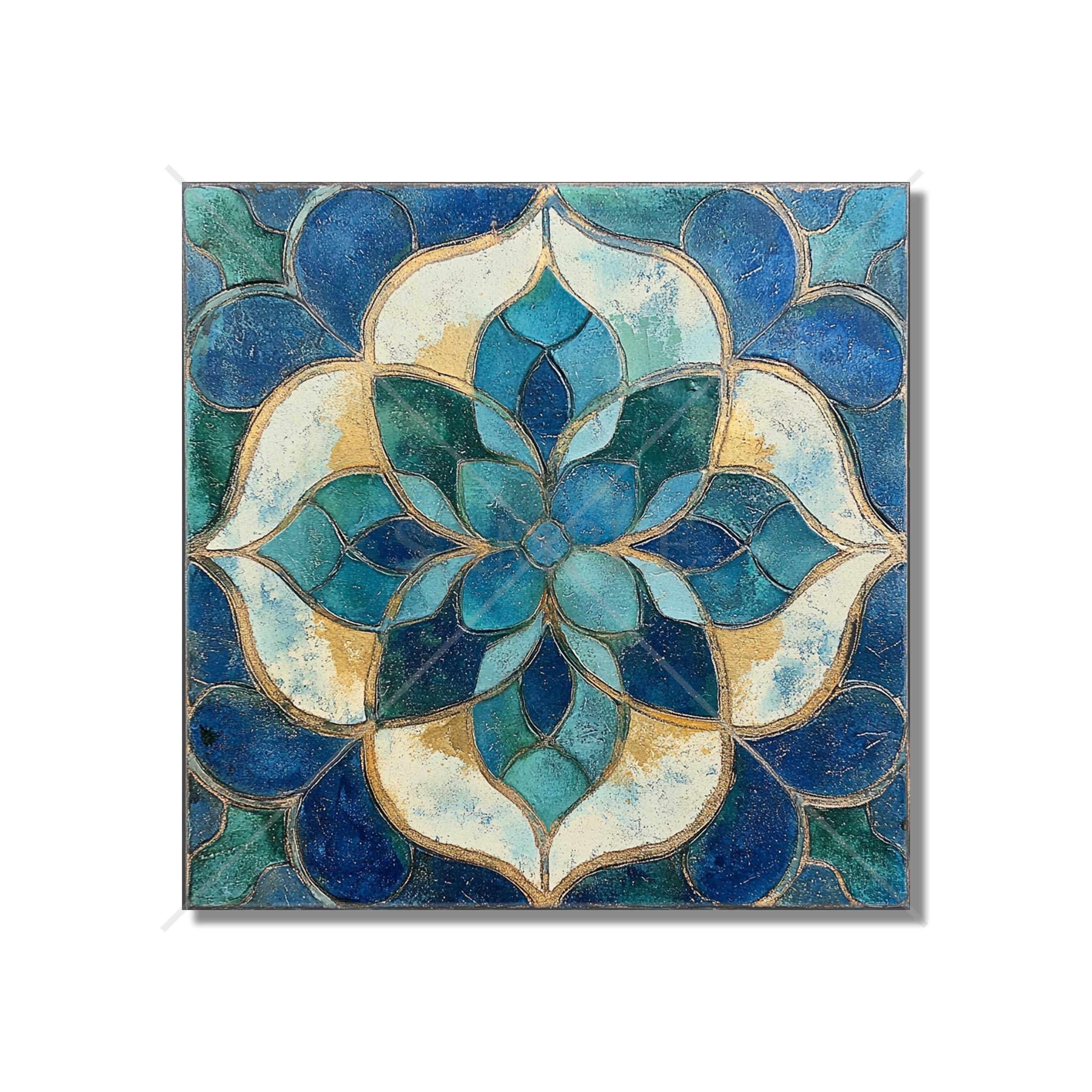 Blue Green Turquoise Ceramic Tile - Vintage Moroccan Tile Design ...