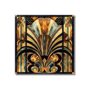 Vintage Art Deco Design Ceramic Tile Black And Gold Tones Art Deco Kitchen Backsplash Tile Art Deco Bathroom Tile -