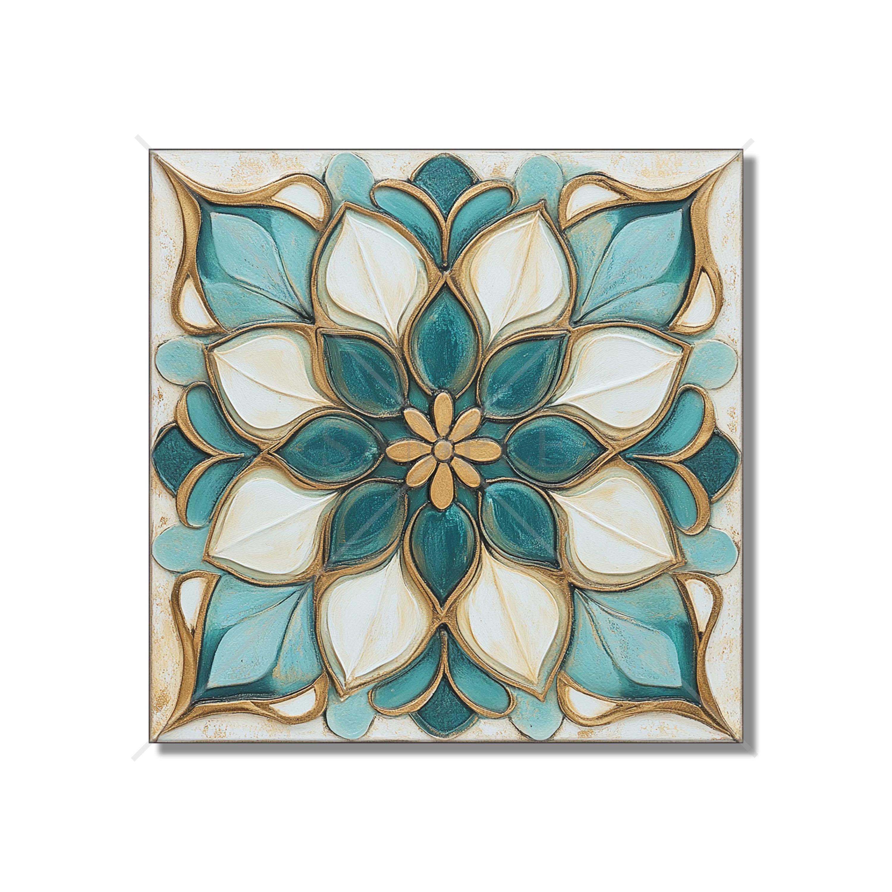 Turquoise Vintage Design Ceramic Tile - Turquoise Kitchen Backsplash ...