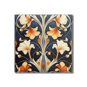 Vintage Art Nouveau Deco Design Ceramic Tile Art Nouveau Kitchen Accent Backsplash Floral Patterned Tile Art Nouveau Bathroom Free Shipping