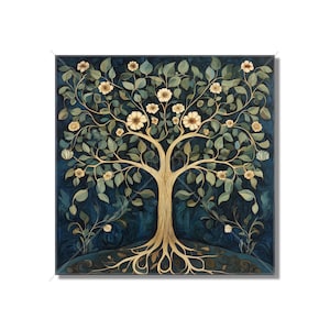 Vintage William Morris Tree Design Ceramic Tile Art Nouveau Kitchen Accent Backsplash Patterned Tile Art Nouveau Bathroom Tile Free Shipping