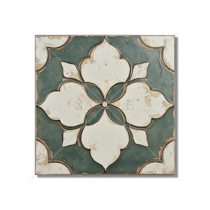 Aged Sage Green Ceramic Tile - Vintage Aged Design Tile - Unique Green Kitchen Backsplash Tile - Unique Bathroom Tile - Green Accent Tiles