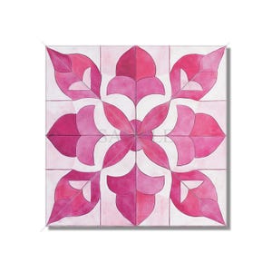 Bright Pink Ceramic Tile - Pink Kitchen Backsplash Tile - Unique Bright Pink Bathroom Tile - Decorative Ceramic Tile - Pink Fireplace Tile