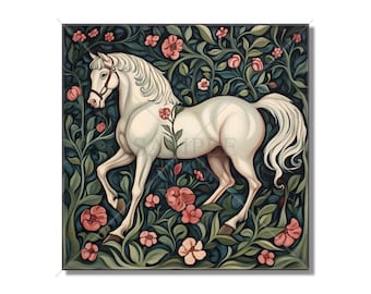 Horse Design Ceramic Tile - Patterned Horse Ceramic Tiles - Animal Design Tiles - Horse Design Home Decor - Horse Mural -