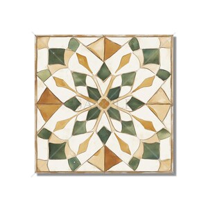 Vintage Moroccan Green Beige Ceramic Tile Patterned Kitchen Backsplash Tiles With Patterns - Backsplash Tiles In Greens And Neutrals