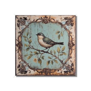 Vintage Bird Design Ceramic Tile - Ceramic Tiles With Birds - Bird Design Home Decor - Bird Mural - Tile With Animals Bird Accent Tiles