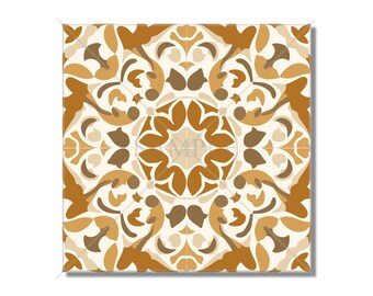 Yellow and White Patterned Ceramic Tile Design Kitchen Backsplash Tile ...