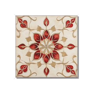Red Cream Decorative Ceramic Tile - Unique Red Kitchen Backsplash Tiles - Red Bathroom Wall Tiles - Red Accent Tiles - Red Fireplace Tile
