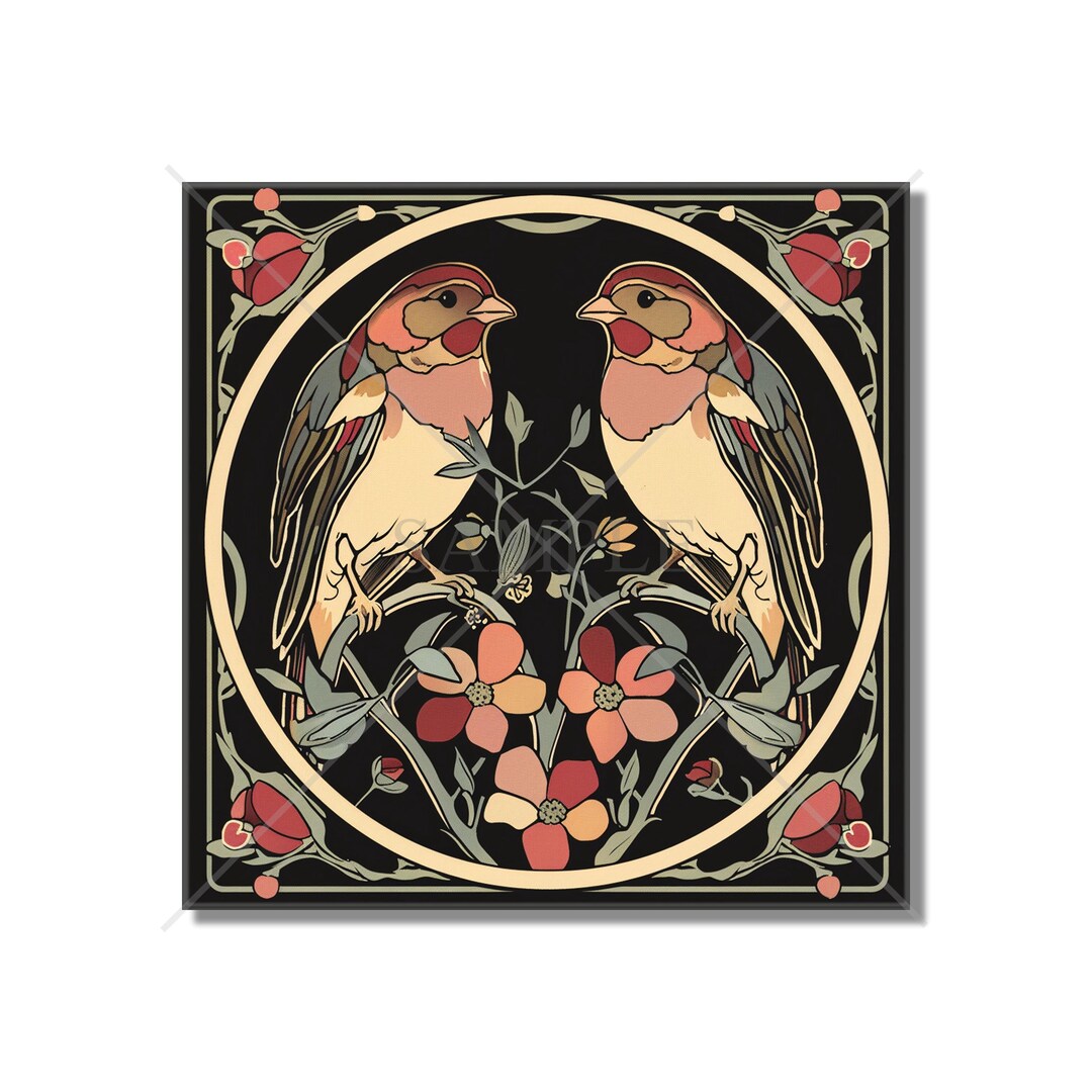 Bird Design Ceramic Tile - Unique Bird Design Kitchen Accent Tile ...
