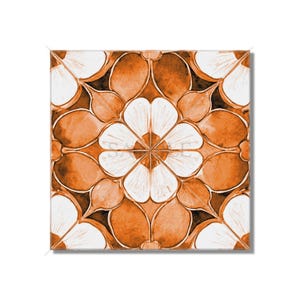 Ceramic Tile Orange Patterned Vintage Floral Design Kitchen Backsplash Tiles Decorative Orange Bathroom Wall Patterned Tiles