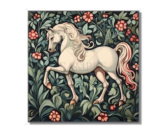 Horse Design Ceramic Tile - Patterned Horse Ceramic Tiles - Animal Design Tiles - Horse Design Home Decor - Horse Mural -