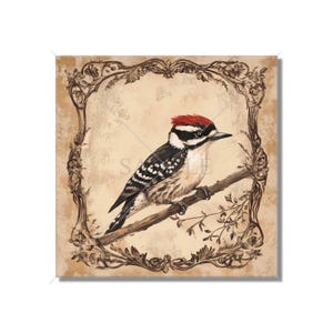 Vintage Bird Design Ceramic Tile - Ceramic Tiles With Birds - Bird Design Home Decor - Bird Mural - Tile With Animals Bird Accent Tiles