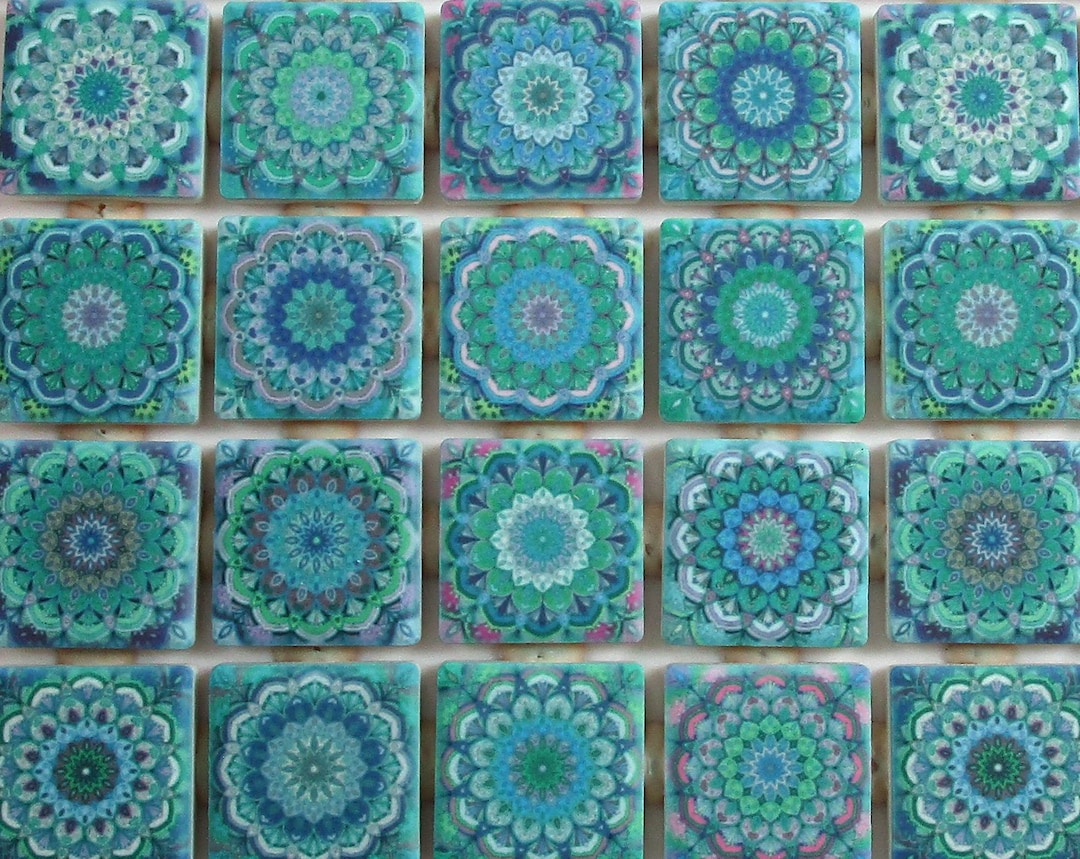 Turquoise Blue Moroccan Medallions Boho Mosaic Tile Ceramic Mosaic ...