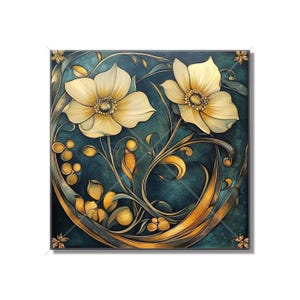 Backsplash Tiles Vintage Art Nouveau Flower Design Art Nouveau Kitchen Ceramic Tiles Floral Tile Art Nouveau Accent Tiles Free Shipping