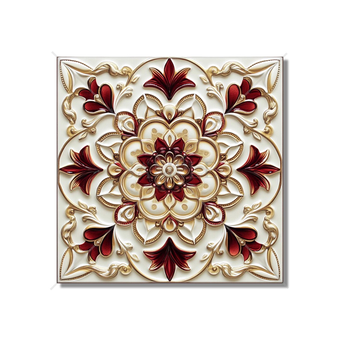 Red Ceramic Pattern Red Ceramic Tile Unique Patterned Red Kitchen Backsplash Tiles Red ...