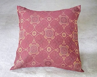 Pillow Cover, 18 x 18, Red and Gold Pillow Cover, Holiday Pillow Cover, Toss Pillow Cover, Throw Pillow Cover, Ready to Ship!