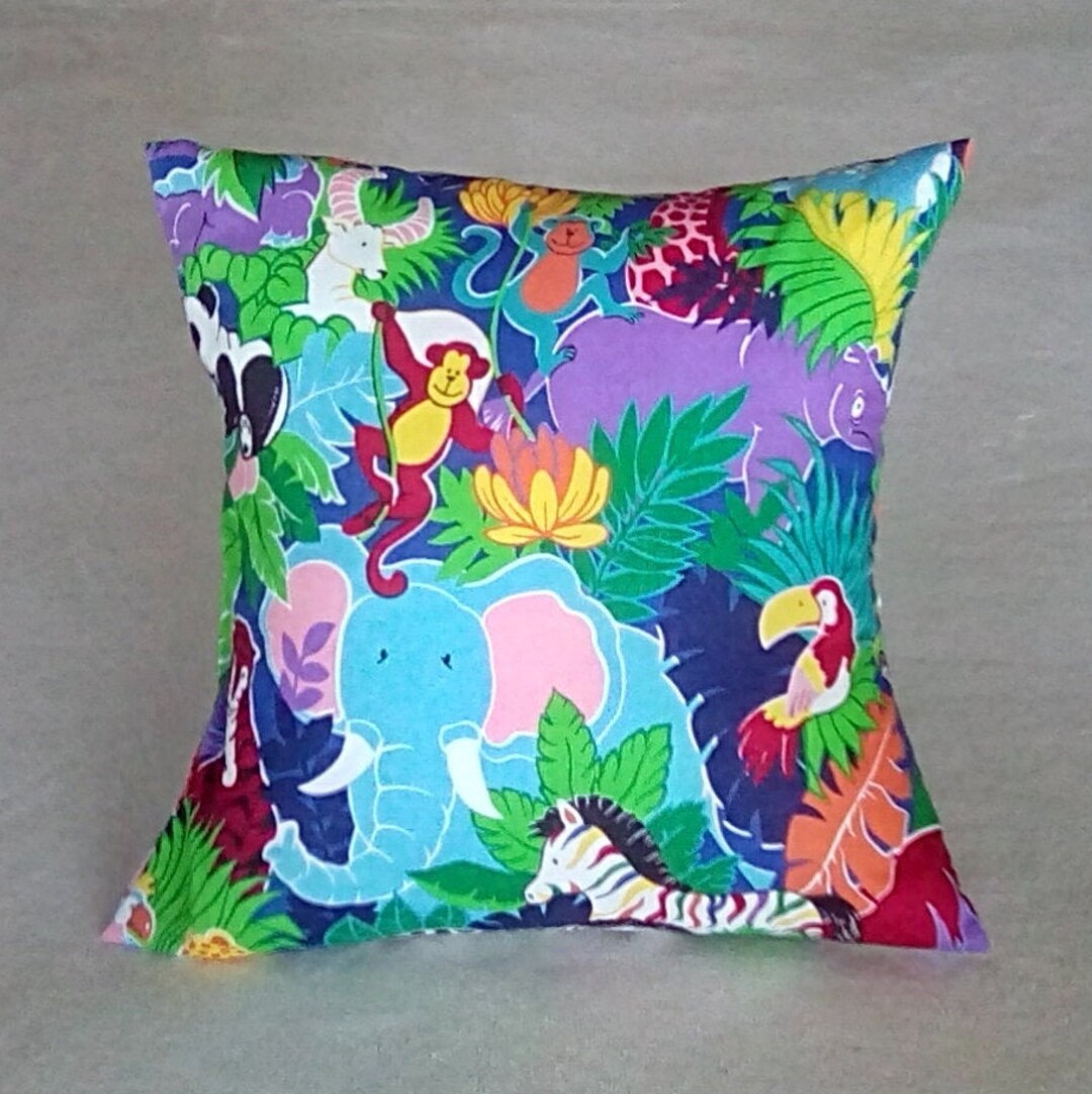 Pillow Cover, 12 X 12, Zoo Animal Pillow Cover, Small Pillow Cover, Kid