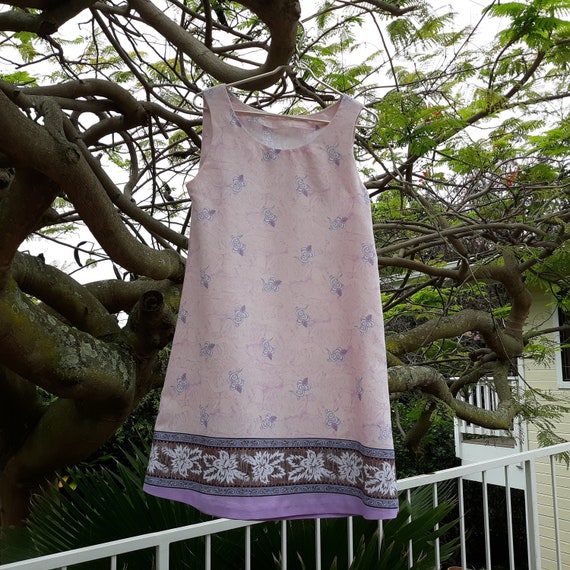 Women s Dress Hawaiian Border Print Dress Special Occasion Dress Mother of the Bride or Groom Dress Summer Dress Size 8 Ready to Ship Etsy