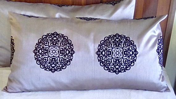 Shams Set Of 2 King Size Decorative Pillow Covers 20 X 36 Etsy