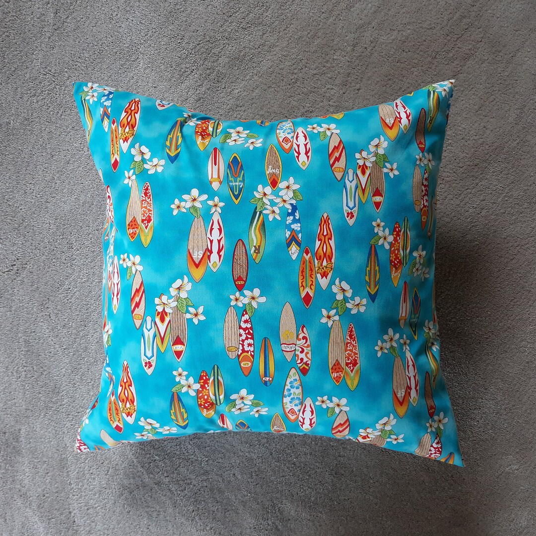 Pillow Cover 18 X 18 Surfboard Pillow Cover Hawaiian Throw Etsy