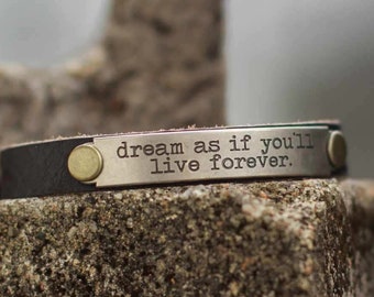 Encouraging phrases leather bracelet / gifts / leather bracelet / inspirational