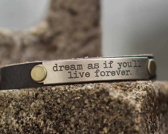 Bemoedigende zinnen lederen armband / giften / lederen armband / inspirational