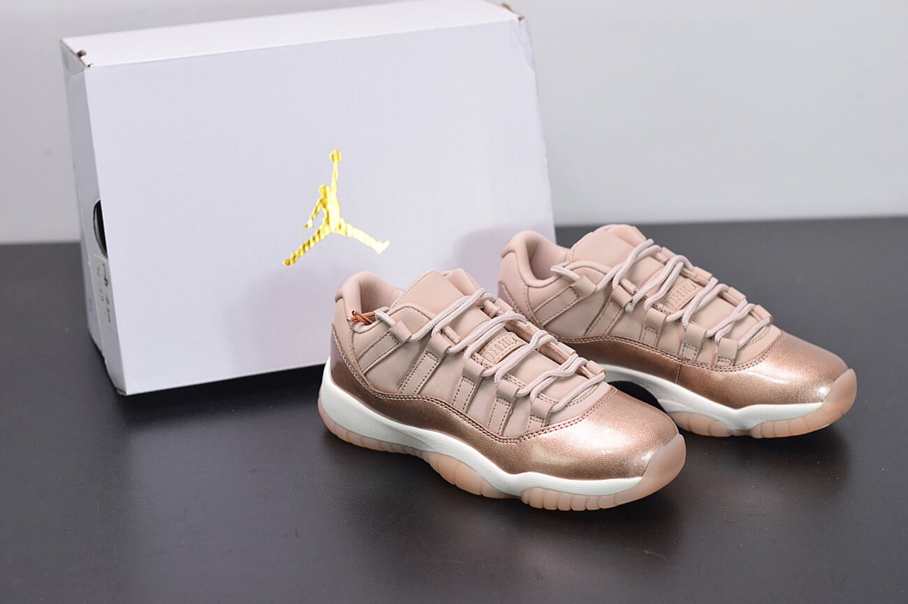 Air Jordan 11 Low Gs rose Gold Sail/metallic Red - Etsy