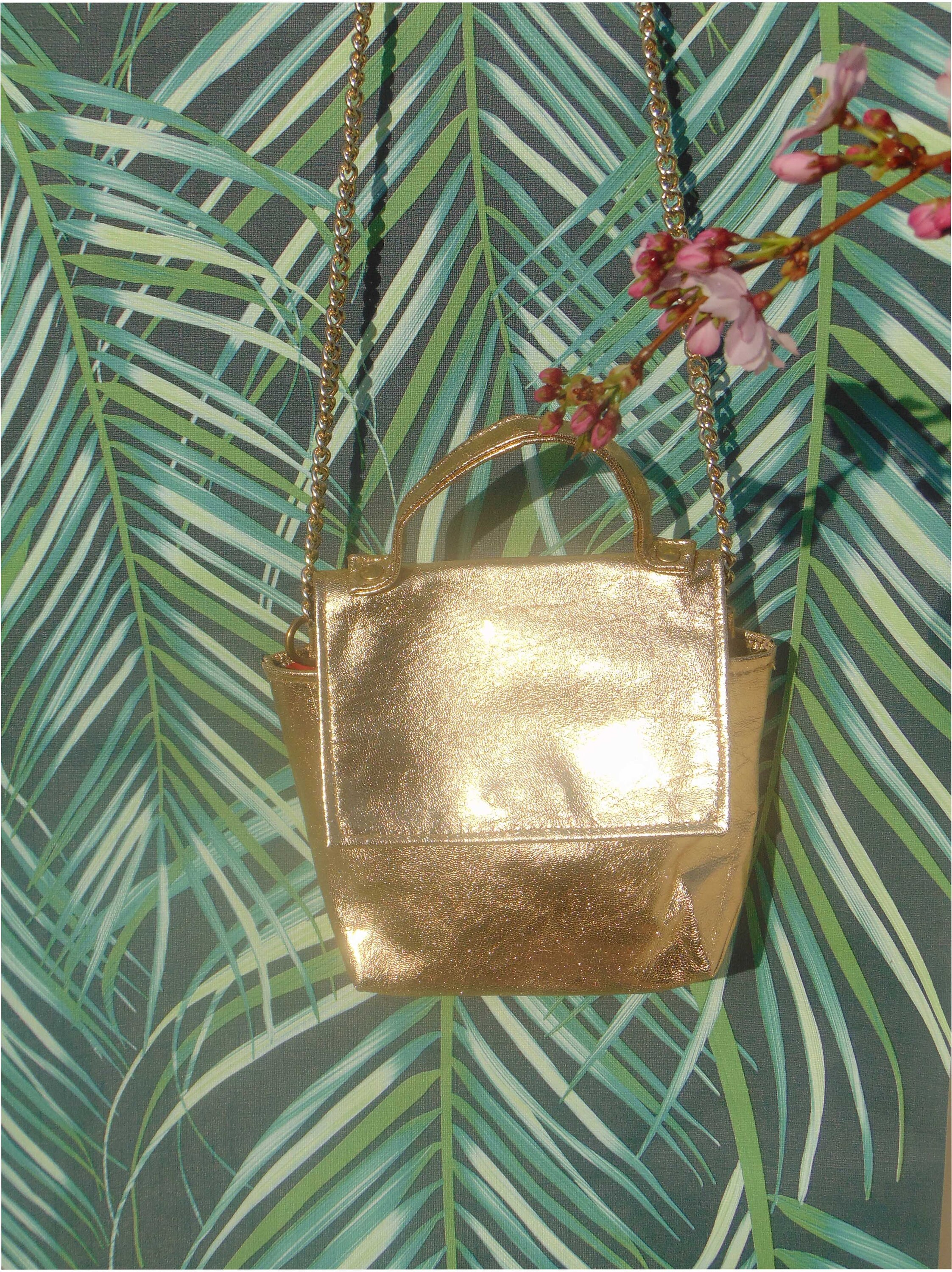 Mini crossbody bag Gold with chain Etsy