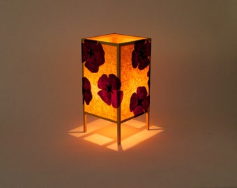 Purple Pansy Handmade Floral Accent Lamp