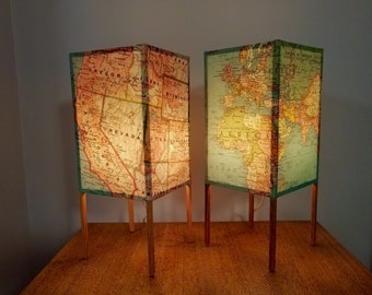 Table lamp, Travelers Gift, Dads Gift, Father’s Day, Map Lamp, Office Lamp, USA Map lamp