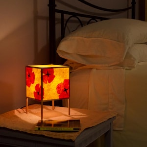 Orange Poppy Pop of color paper accent lamp