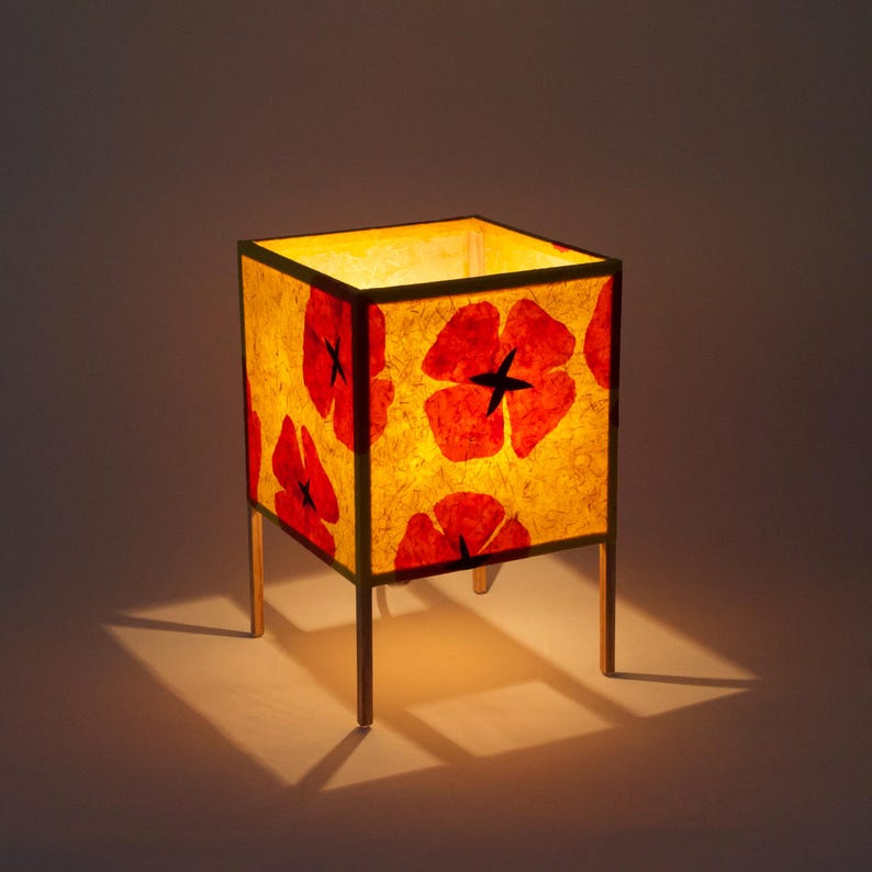 Orange Poppy Pop Paper Accent Lamp