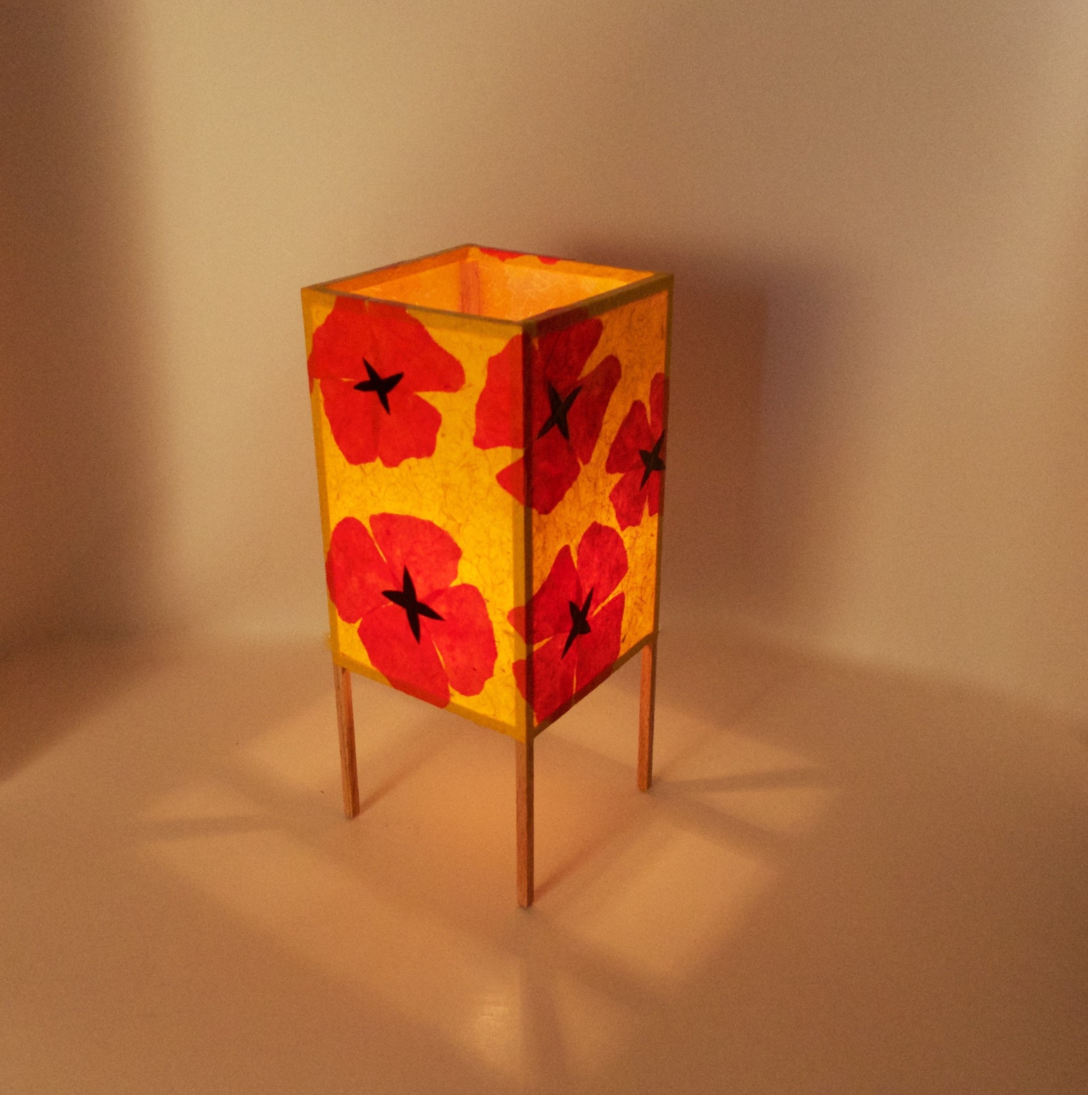 Orange Poppy Pop of Color Paper Accent Lamp - Etsy