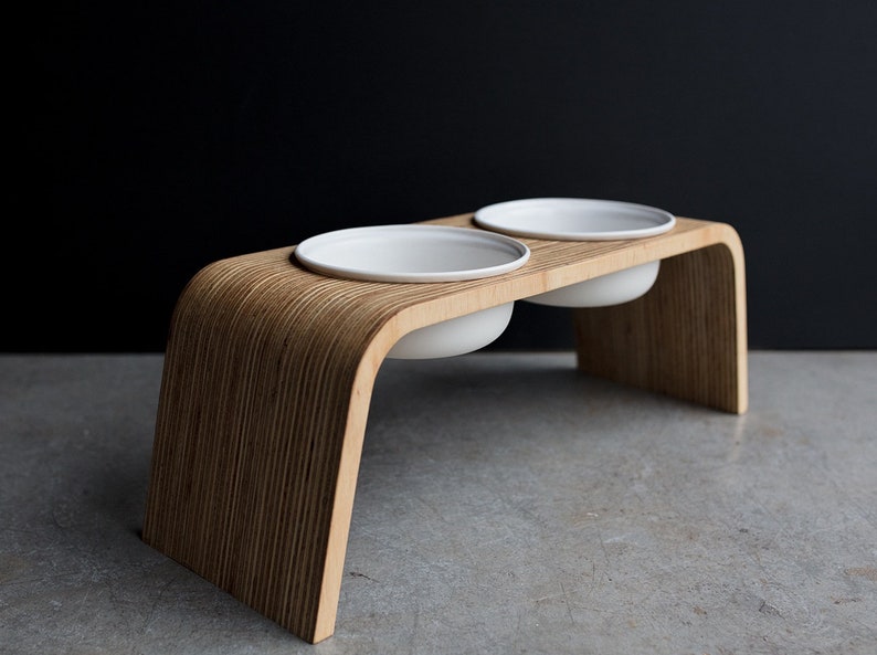 Modern Dog Feeder Raised / Elevated Bowl Stand Double Tall Etsy Canada