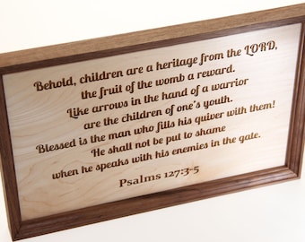 Psalm 127 Sign, Fathers Day Gift, Bible Verse, Nursery Sign, Homeschool Sign, Classical Conversations Sign, Farmhouse Decor, Pastor Gift