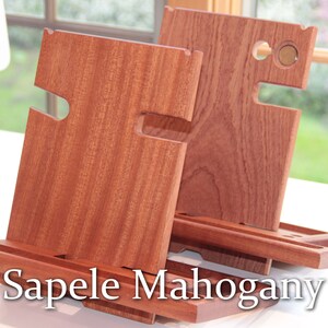 Docking Station Tech Gift for Men Charging Station Phone Stand Phone Holder Anniversary Gifts for Men Gifts for Boyfriend Gift for Husband Sapele Mahogany