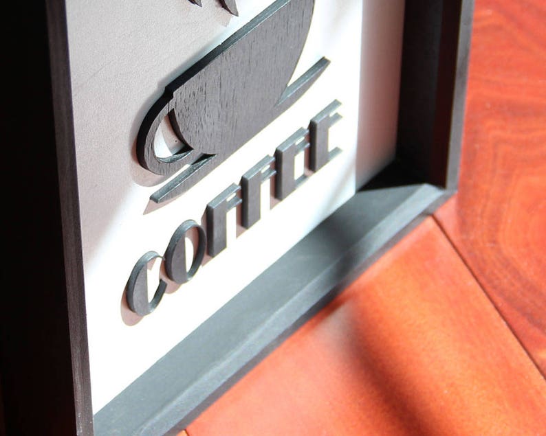 Coffee Sign French Cafe Sign 3d Espresso Kitchen Decor Etsy