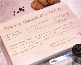 Mother's Day Gift, Recipe Cutting Board, Gift for Mom, Custom Wood Cutting Board with Handwritten Recipe, Family Recipe Gift, Mother's Day