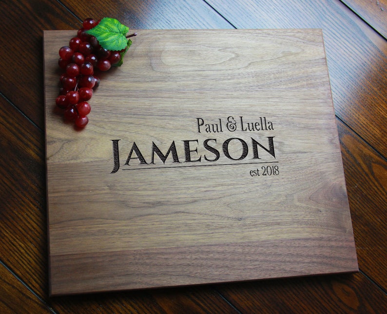 Custom Carving Board Anniversary Gift for Couples Personalized Cutting Board Wedding Gifts Laser Engraved Name Charcuterie Serving Board