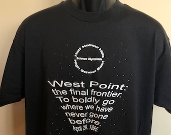 1995 West Point Science Olympics Shirt Vintage Tee 90s Half Hollow Hills High School East Dix Hills Long Island New York Fruit Loom Best XL