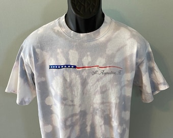90s St. Augustine Florida Shirt Vintage Tee American Flag Patriot Flagler College Lions Sandy Crescent Beach Surf Castillo San Marcos Large