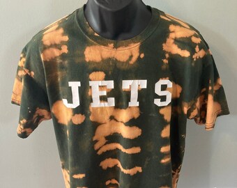 New York JETS Tie Dye Shirt Custom Tee NFL NY Football Superbowl Champion Playoffs Sports Tailgate Game Day Gear Metlife Stadium Green Large