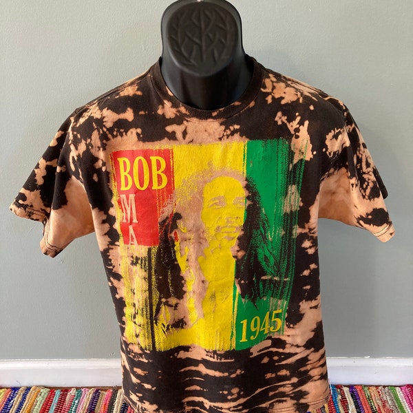 Bob Marley Reggae Tie Dye Shirt Concert Vintage Style Music Festival Tour Band The Wailers Jamaica Caribbean Zion Trip Woodstock Medium