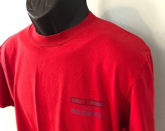 80s Euro Marine Offshore Race Shirt Vintage Tee Team M-16 Ocean Europe Racing Boat Yacht Sailing World Championship Red Jerzees USA Large