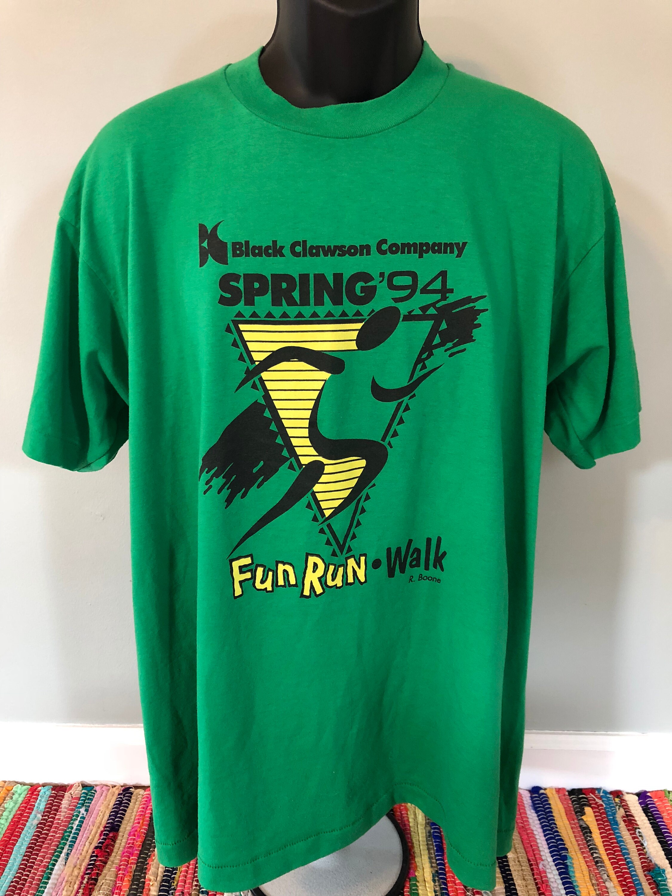 1994 Spring Fun Run Walk Shirt Vintage Tee 90s Marathon Race Black 