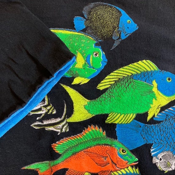 80s Neon Fish Sands San Juan Shirt Vintage Tee Large View 6
