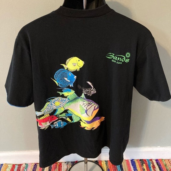 80s Neon Fish Sands San Juan Shirt Vintage Tee Large View 5