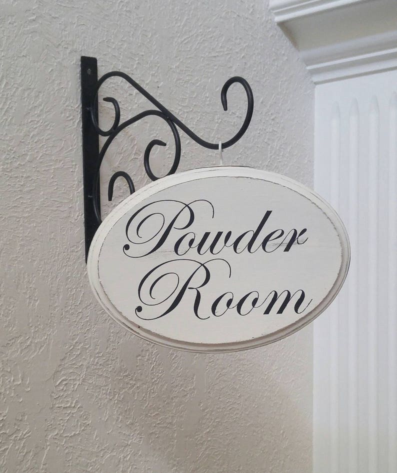Powder Room sign guest bathroom sign bathroom door sign Etsy