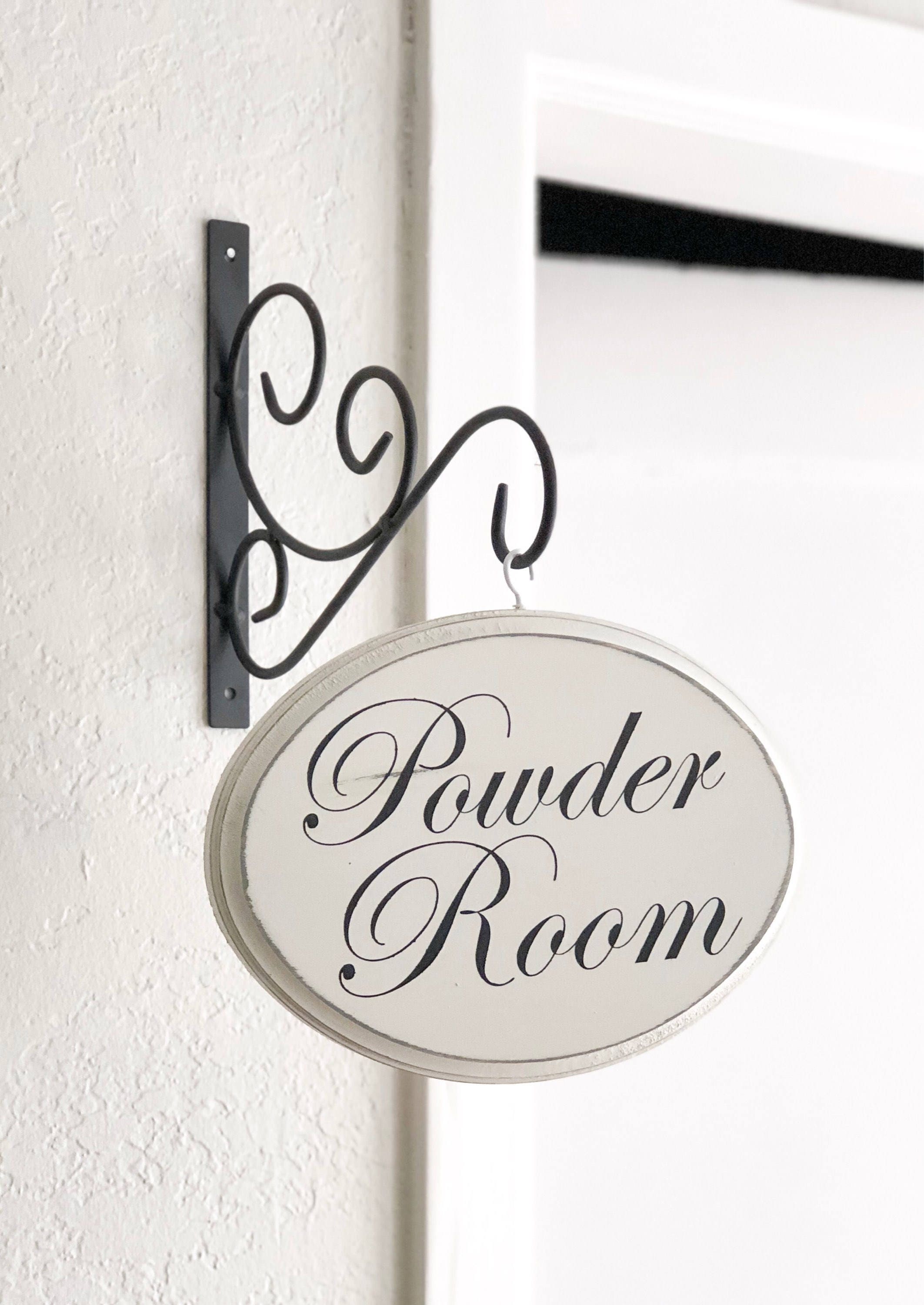 Powder room sign hanging powder room sign restroom sign Etsy